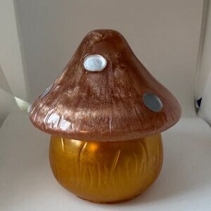 Unique Resin Mushroom Jar in Brown and Gold